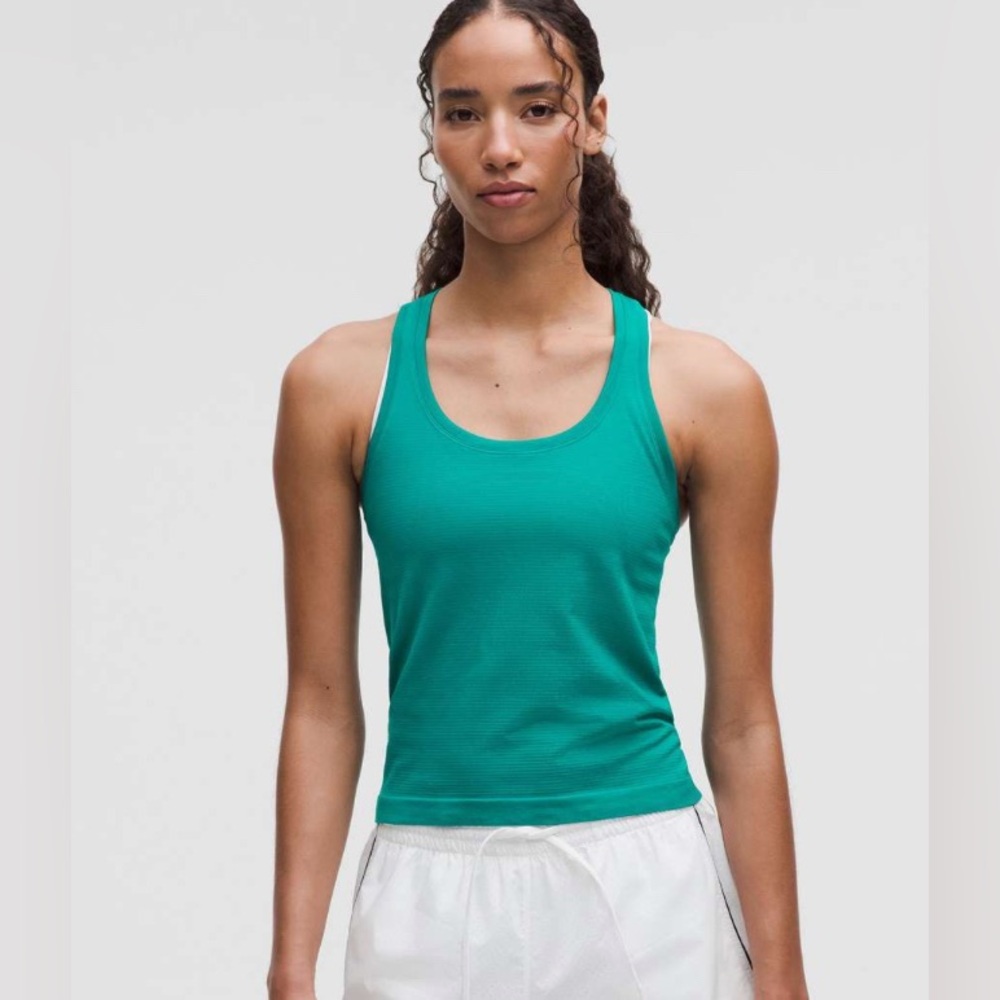 NWT Lululemon Swiftly Tech Racerback Tank Top 2.0 *Waist Length Sonic Teal IN 12